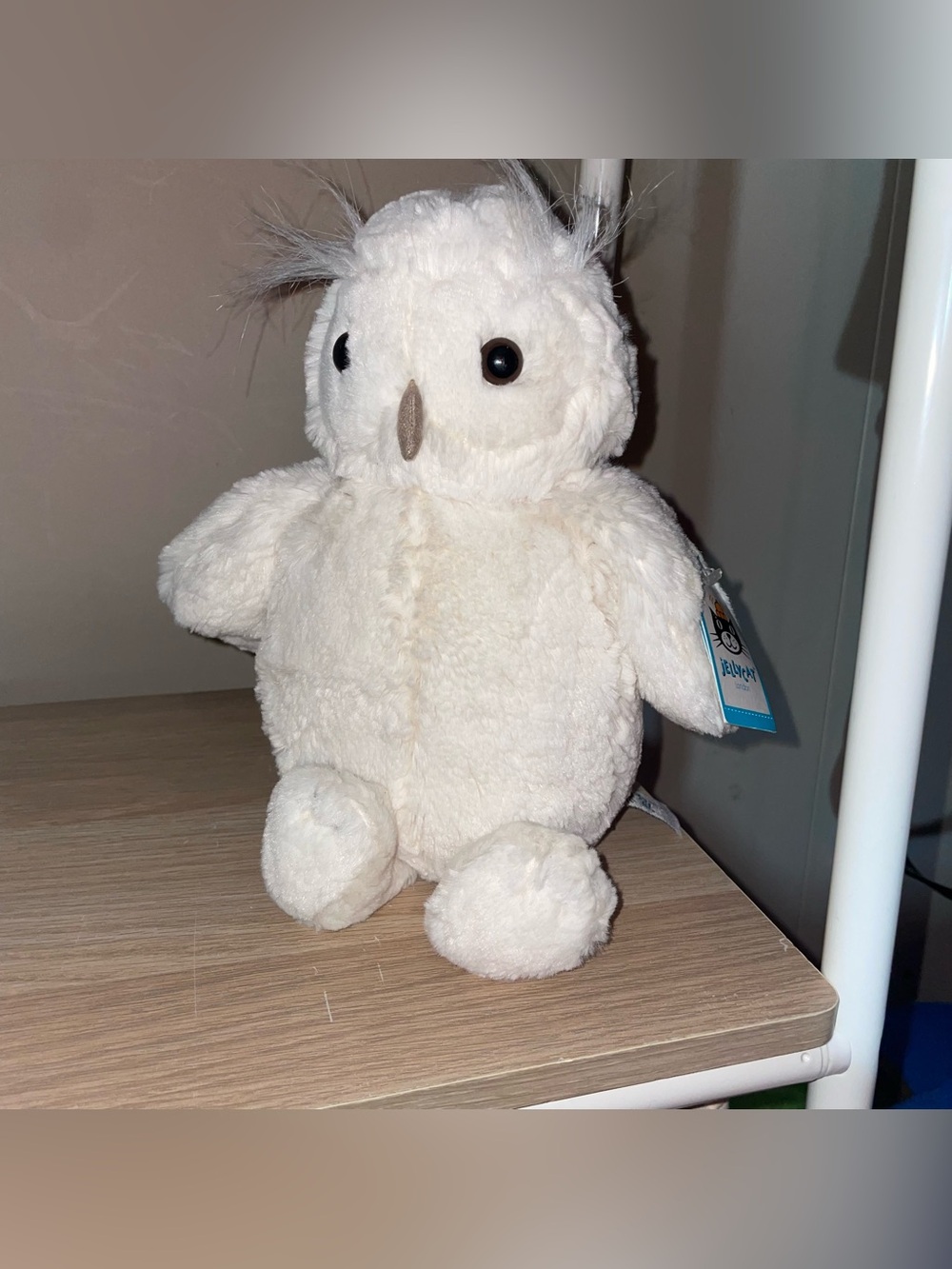 Jellycat London Soft Cream White Woodland Babe Owl Plush Stuffed 12" EUC